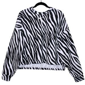 Nike Sportswear Icon Clash Women's Crew Sweatshirt Purple Black Zebra Print NWT